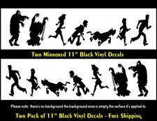 Scooby Doo Gang Two Mirrored 11" Black Vinyl Decals Vehicle Bumper Door Trunk