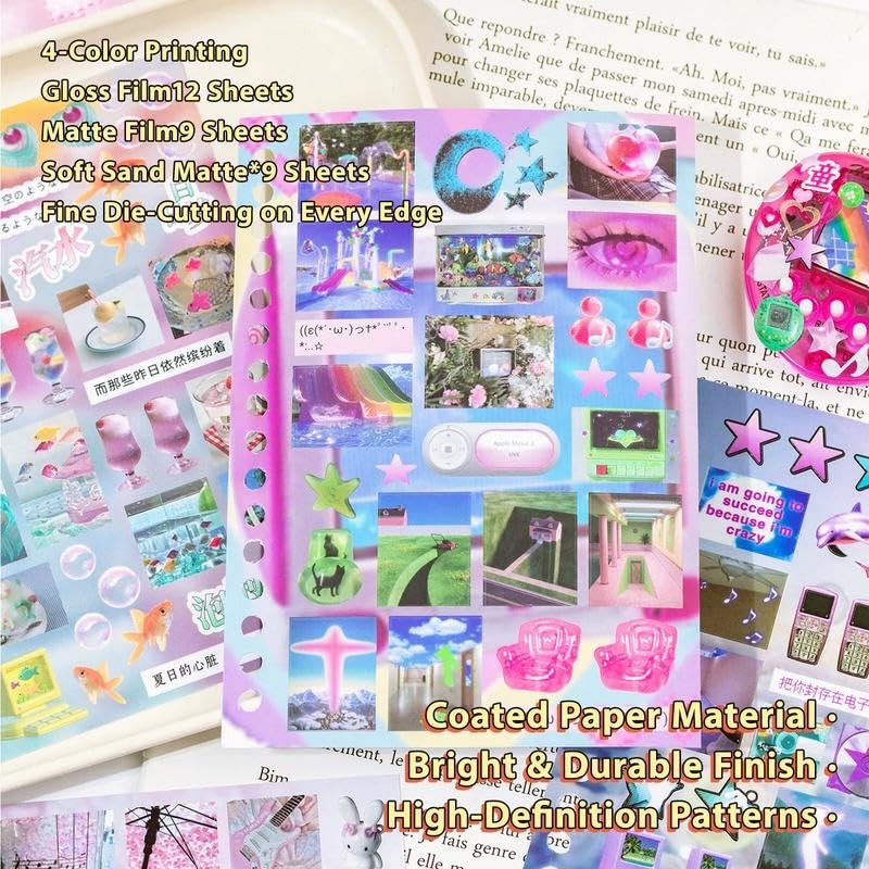 Japanese Sticker Book - 30 Sheet Sticker Book for Journaling