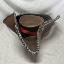 Hand Made Adult Leather Pirate Hat Colonial Tricorn Hat Revolutionary Themed