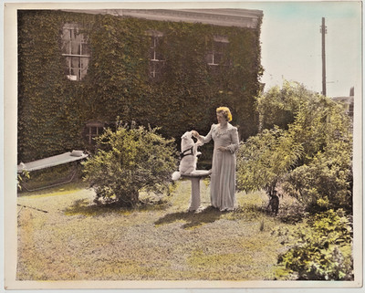 Vintage ORIGINAL C.1930s 8X10'' hand Colored Photo ( Not print ) SAMOYED SPITZ