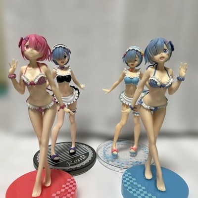 Re:Zero Rem Ram Bikini Figure Set 4 Piece Collectible Anime Figures Japan