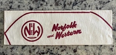 Vintage unbenutzt 1950 Norfolk & Western RR Papierhut Zug Pullman Speisewagen