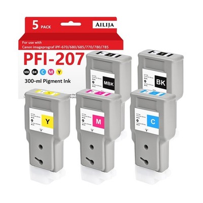 PFI-207 300-ml Ink Tank Compatible for Canon imagePROGRAF iPF-680/685/780/785...