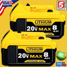 2Pack 8.0AH Lithium Ion Battery For DeWalt 20V 20 Volt Max DCB206 DCB200 DCB204