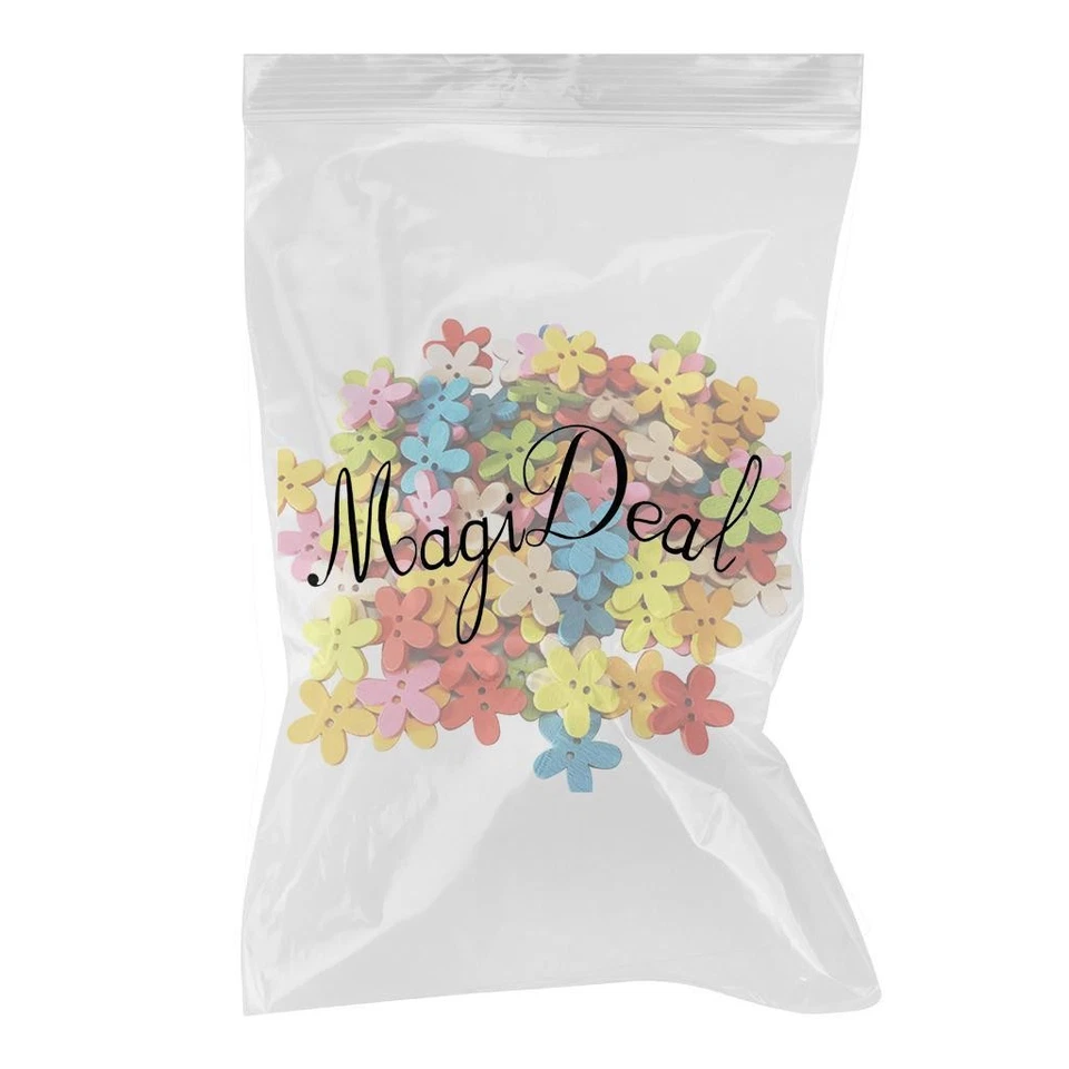 100pc Handmade 2 Holes Wooden Buttons Sewing Scrapbook DIY - Image 4 of 4