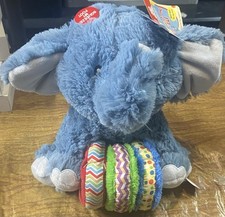 Cuddle Barn Ring O Round Eli Animated Singing Plush Blue Elephant