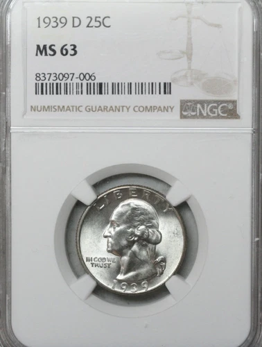 1939d Washington Quarter    NGC MS63   (looks much better)