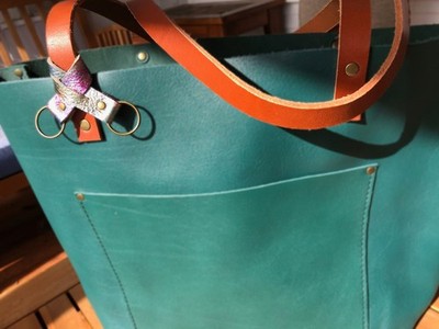 Portland Leather Goods LG Classic Tote  Peacock  tandles Aurora flair holder!