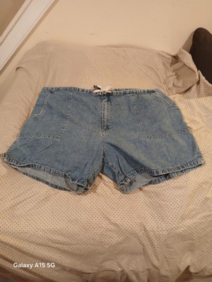 Vintage Venezia Stone Wash Draw String Denim Shorts Plus Size 28W 3 Pockets