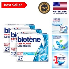 Refreshing Mint Dry Mouth Lozenges - 3 x 27 Count Boxes for Oral Care Essentials