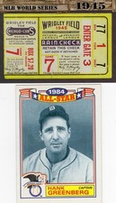 Hank Greenberg Lot of 2 2021 Historic Autographs 1945 WS/Topps 1985 All Star MGR