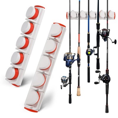 Lalafancy Fishing Rod Holders for Garage 2 Pack Wall Mounted Rack Vertical/Ho...