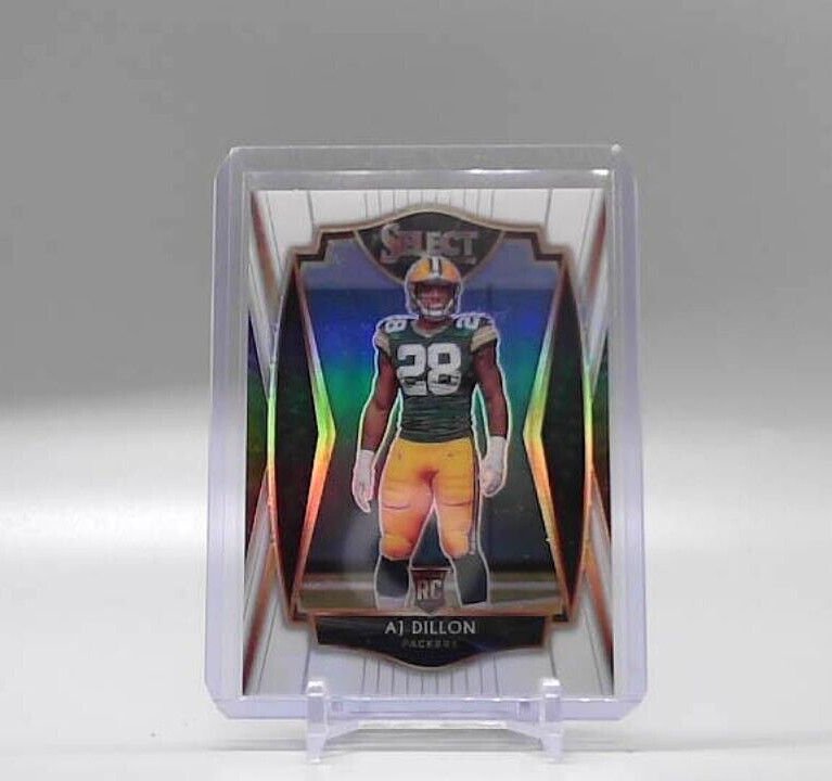 2020 Select AJ Dillon Premier Level White Prizm #6/35 Rookie Packers
