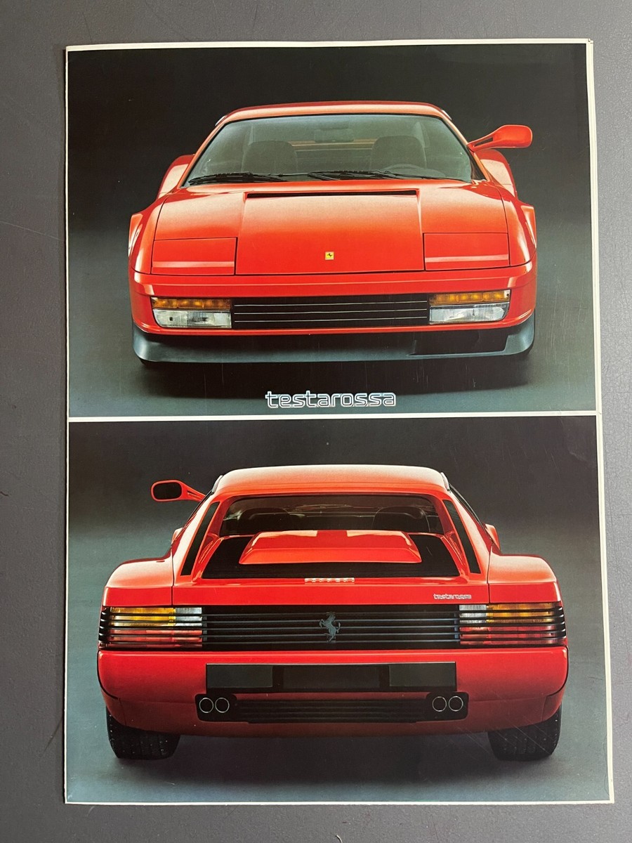Ferrari Testarossa 純正カタログ 1985 Ferrari Testarossa Folder / Brochure, English - RARE