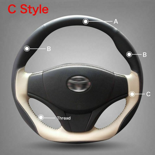 Suede Carbon Fiber Leather Steering Wheel Stitch Wrap Cover For Tesla Model 3 - Imagen 10 de 10