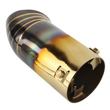Titanium Gold Black Stainless Steel Car Exhaust Muffler Tip Straight 3 Inlet