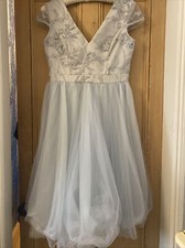 Chi Chi London Stunning Sparkle Grey Knee Length Occasion  Puffball Dress 14