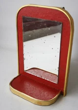 VERY RARE VINTAGE 60'S GREEK 8.5" SHAVING WALL MIRROR BARBER SHOP GREECE NEW NOS