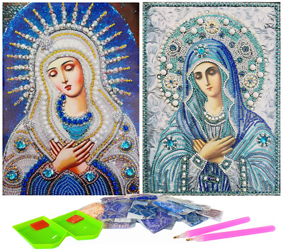 2-Pack Mother Mary 5D DIY Diamond Painting Kits Partial Drill Rhinestone 12x16in