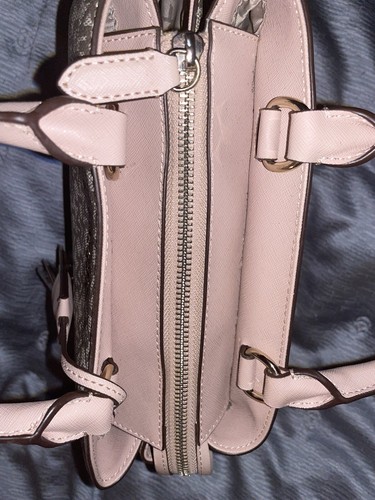 DKNY Paige MD Satchel Bag Monogram Brown Pink Monogram Logo - Picture 6 of 19
