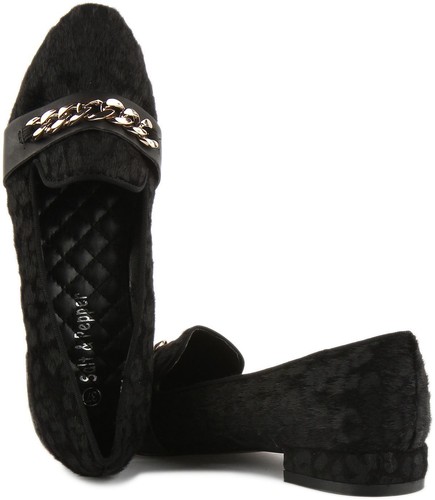 SALT & PEPPER Francy Cadena Leopardo Piel Bailarina Mujer Planos en Negro Ru 2-8 - Imagen 5 de 7
