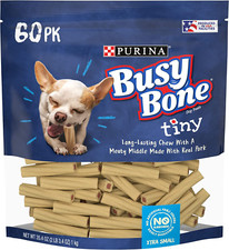 Purina Busy Made in USA Facilities Toy Breed Dog Bones, Tiny 60 Ct. Pouches