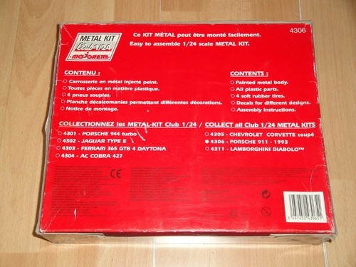 PORSCHE 911 METAL KIT ESCALA 1/24 MAQUETA NUEVA A ESTRENAR CON CAJA MAL ESTADO - Imagen 3 de 3