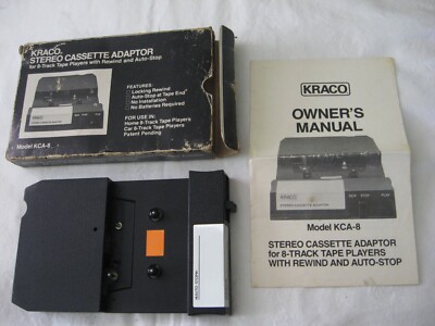 KRACO Stereo Cassette Adaptor for 8-Track Tape Players = KCA-8 in box