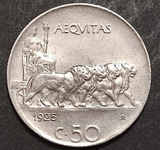 50 CENTESIMI LIRE LEONI 1919 1920 1921 1925 BB SPL FDC LISCIO E RIGATO