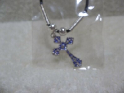 BIJOU X Fashion Cross Necklace Plastic Cord Bead Accent S Clasp ''CHOOSE COLOR'' 