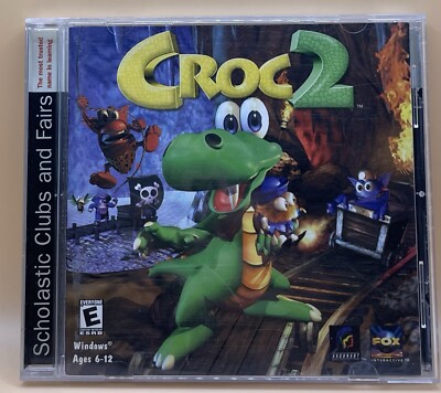 Croc 2 (PC 2000) CIB Windows CD ROM Computer Game Gobbo Platformer Scholastic Ed