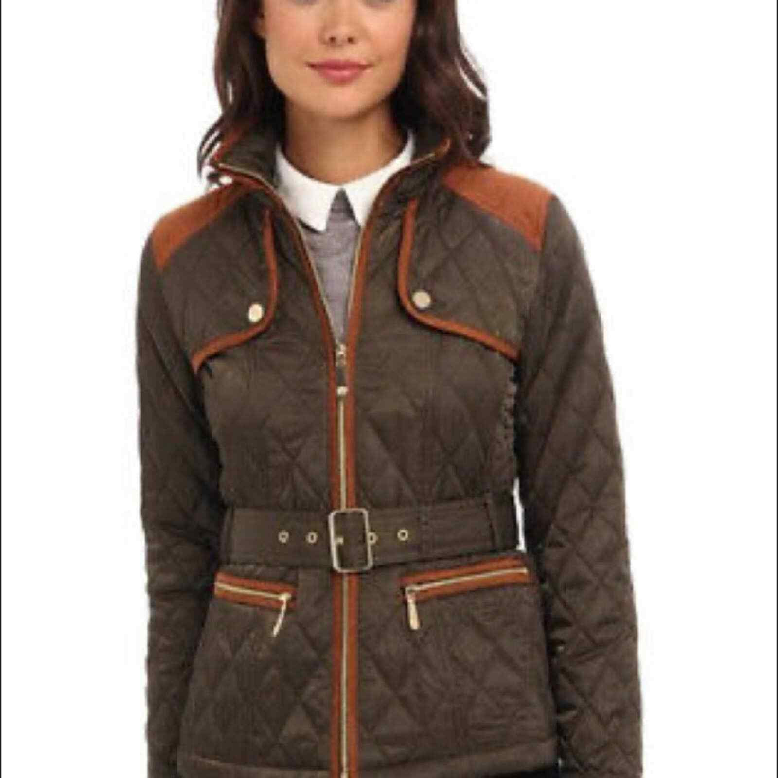 Vince Camuto Womens Quilted olive 