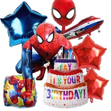 8 3D Spider men Balloons Foil HELIUM Plane Red Birthday Party Decoration 8 Pcs