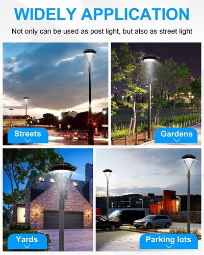 150W Circular LED Post Top Light Outdoor Garden Parking Lot Area Street Lights - Picture 12 of 12