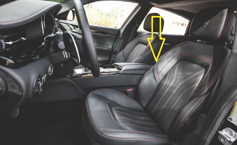 14-15 Maserati Quattroporte M156 Left Front Driver Backrest cover Leather Black