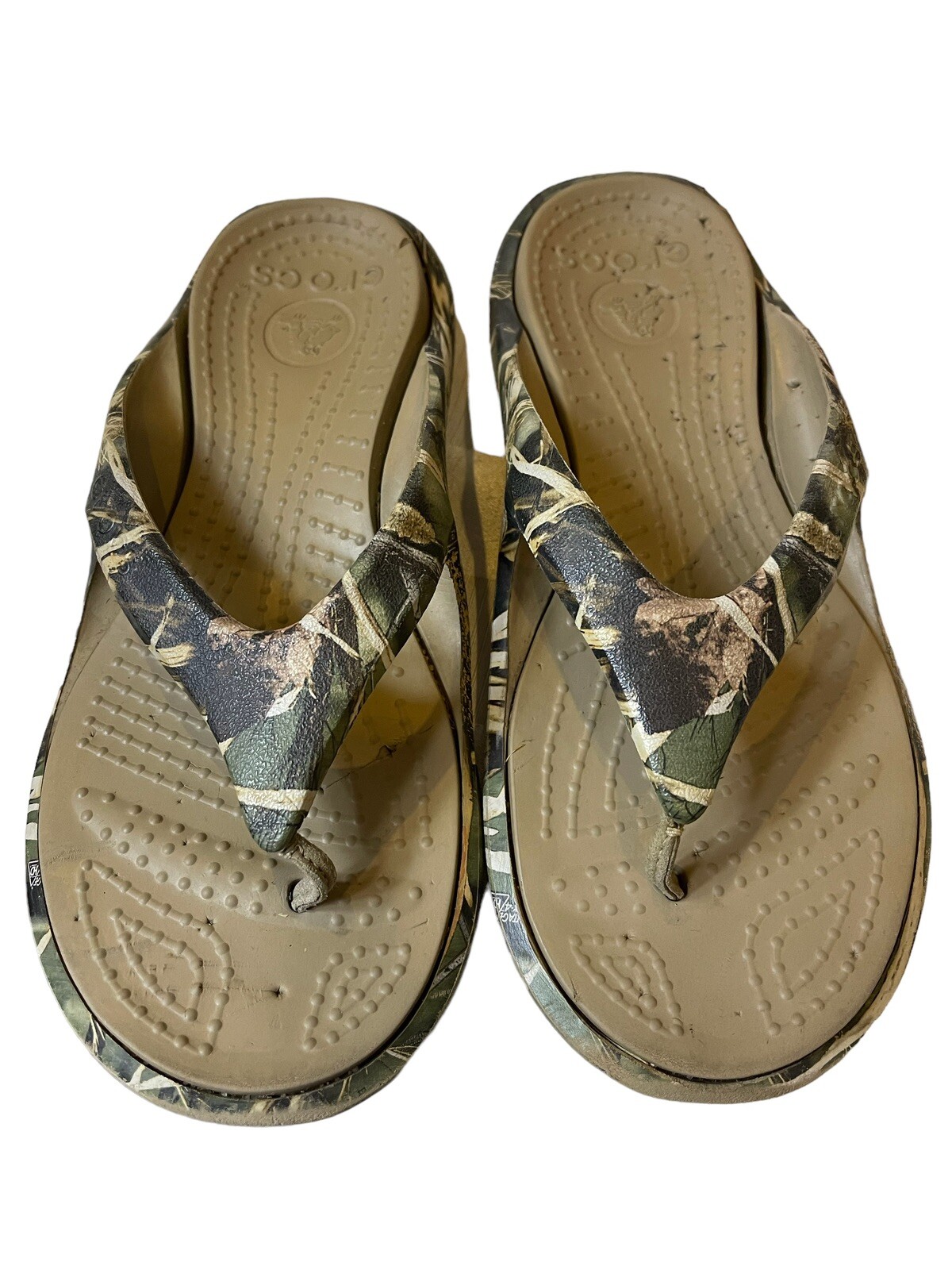 CROCS REAL TREE CAMO FLIP FLOP THONGS, MENS 9, WOMENS SIZE 11 | eBay