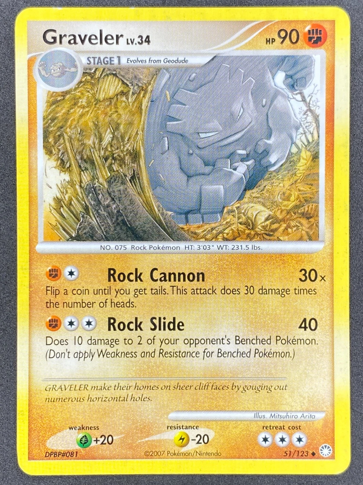 Pokémon Graveler 51/123 MT Mysterious Treasures LP