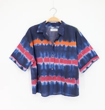 VELVET By Graham & Spencer Baylee Tie Dye Button Up Top Stripe S $124 B7
