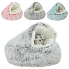 Pet Cat Bed Round Cat Cushion Cat House 2 In 1 Warm Cat Basket