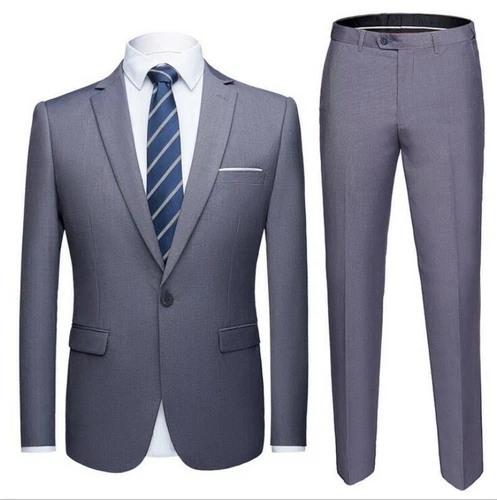 Men's Slim Fit Suits 2 Piece Jackets Blazer Pants Formal Business Coats Trousers - Picture 1 of 37