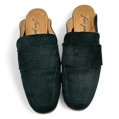 Free People Women's At Ease Slip On Loafer Mules 35.5 / US 5 Black Suede