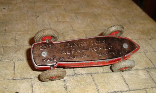 DINKY TOYS ALFA-ROMEO 23F RACE CAR -MADE IN ENGLAND MECCANO LTD -PLAYWORN/UNBOXD - 第 8/8 張圖片