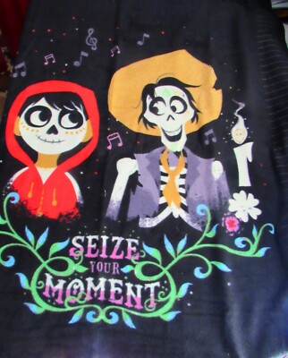 Disney Coco Movie Throw Blanket 100% Polyester Fleece 65'' x 50'', Miguel & Hector