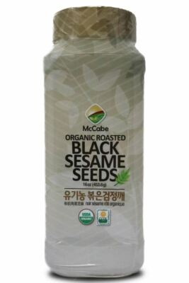 McCabe ORGANIC Roasted Black Sesame, 16oz, USDA & CCOF Organic Certified
