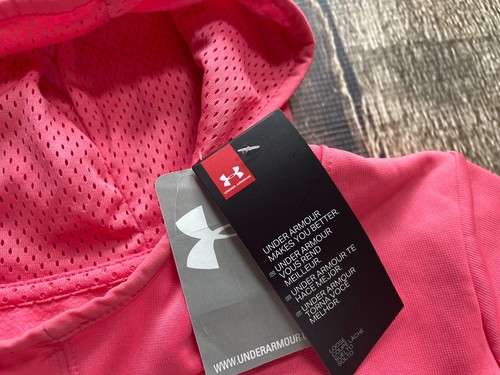 UNDER ARMOUR PULLOVER HOODIE PINK MULTI RAINBOW TEXTURED YOUTH GIRLS XL NEW - Picture 3 of 7
