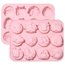 2x 12 Constellation Zodiac Signs Animal Mold for Cake Chocolate Candy Sugarcraft