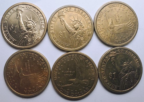 6: 1 Dollar Münzen : 3 Sacagawea mit Fehlern ? 1 Jackson, 1 W. Fillmore, 1 A. Johnson - Bild 2 von 4