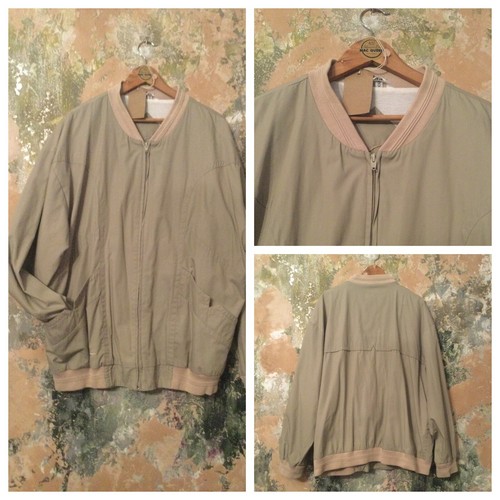 MENS JACKET BEIGE BOMBER VINTAGE GABICCI ZIP UP VGC UNIQUE WORN ON FILM INC PP