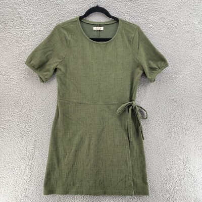 madewell dress green Madewell Olive Green Short Sleeve Pocket Tee Dress – famousbrandstrading main image 1