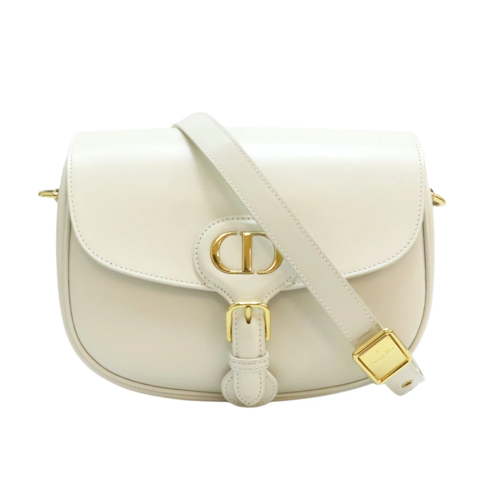 DIOR Bobby sac à bandoulière moyen mollet blanc métal doré M9319